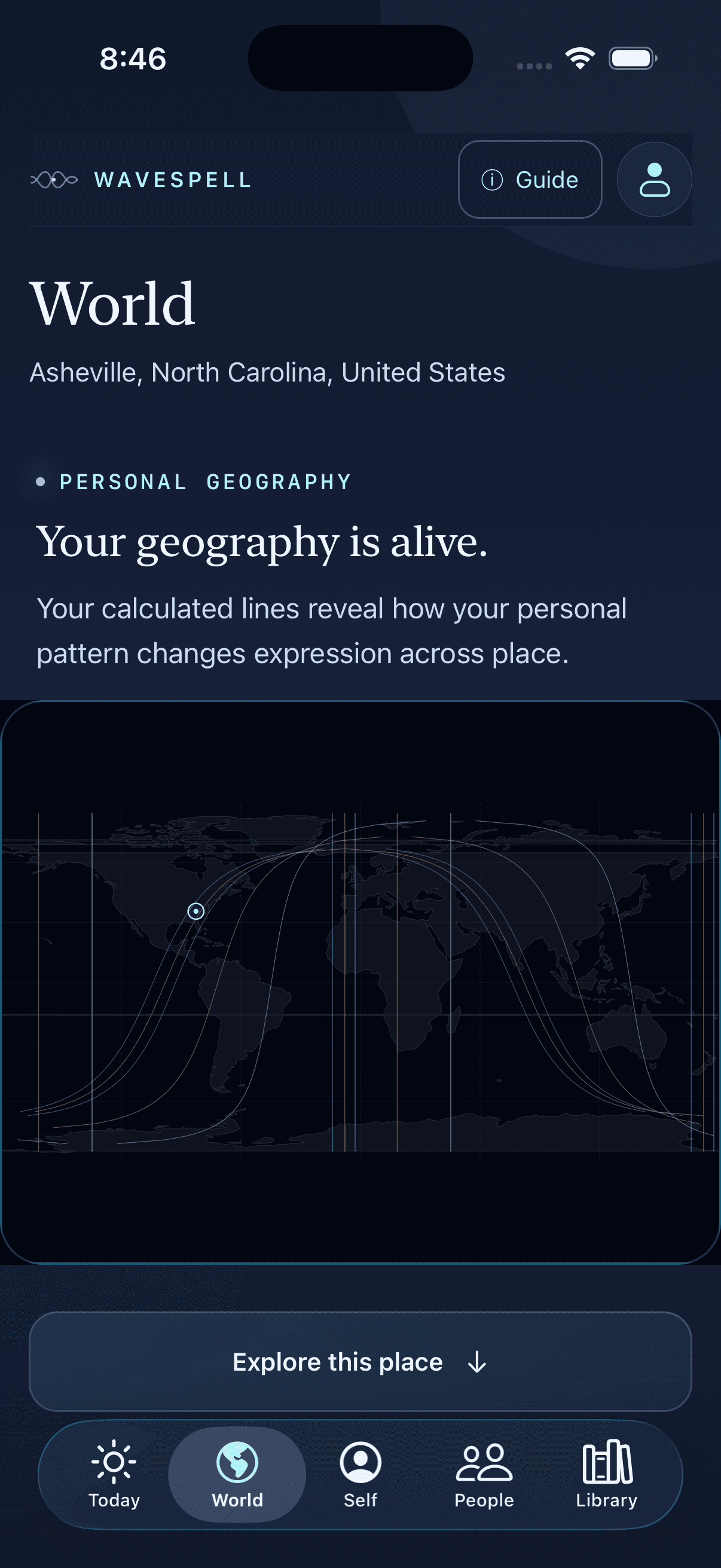 WaveSpell world on iPhone
